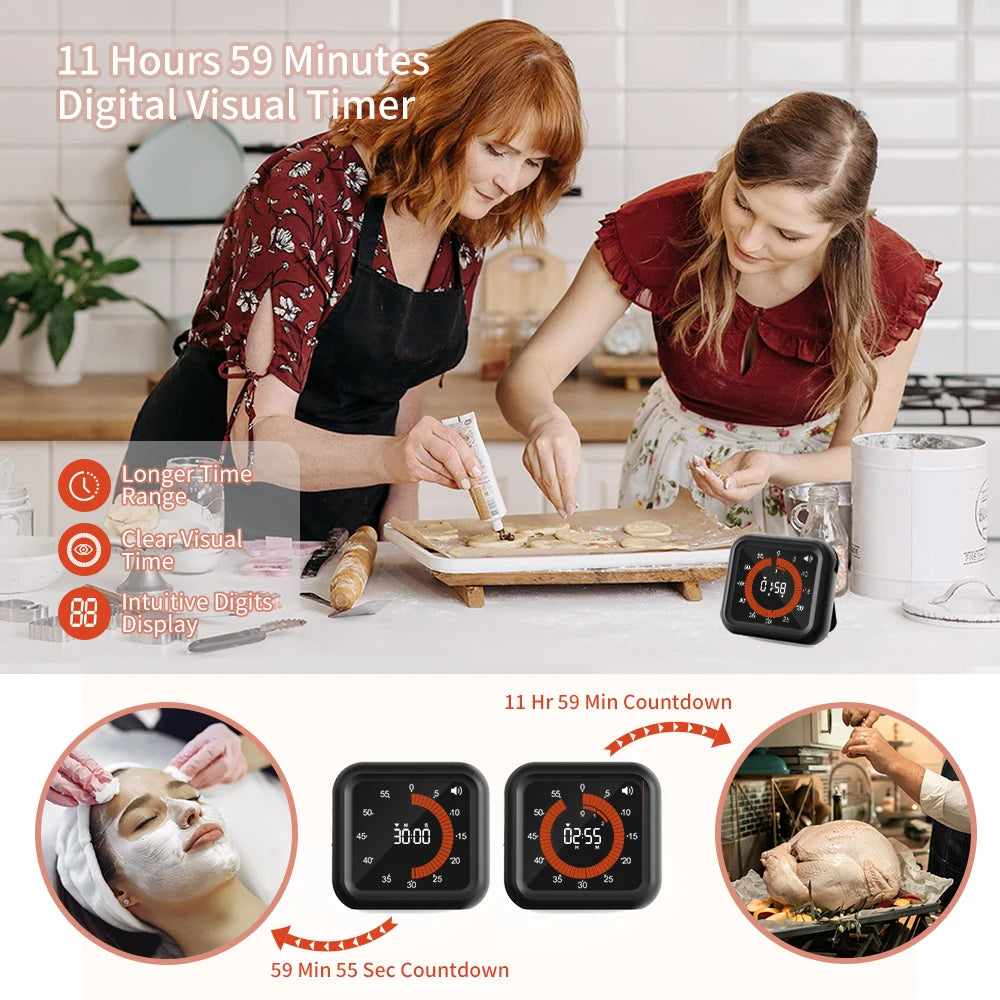 MeesMeek Rechargeable Visual Timer – Manual Countdown for Kitchen & Study