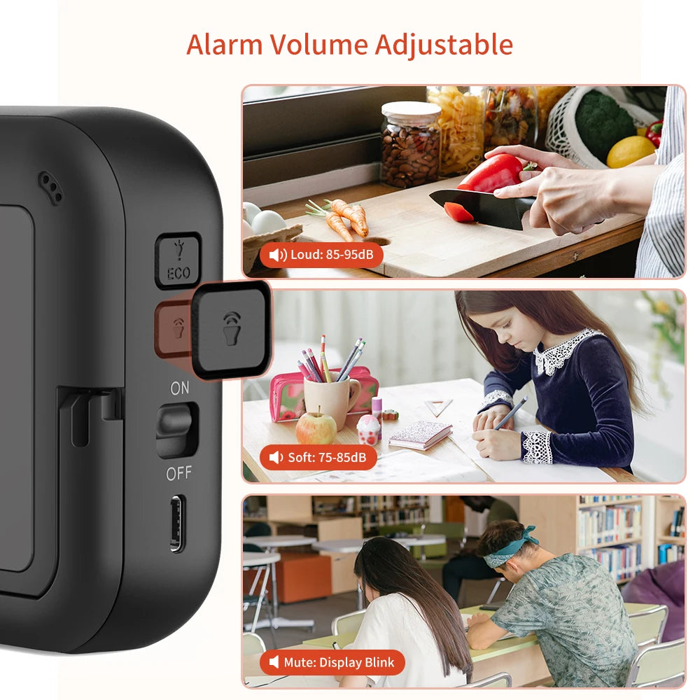 MeesMeek Rechargeable Visual Timer – Manual Countdown for Kitchen & Study