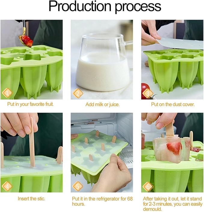 Spiral Silicone Ice Cream Mold – 6-Cavity DIY Popsicle Maker
