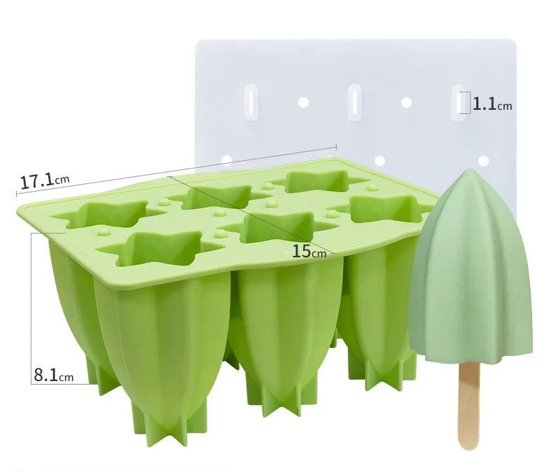 Spiral Silicone Ice Cream Mold – 6-Cavity DIY Popsicle Maker