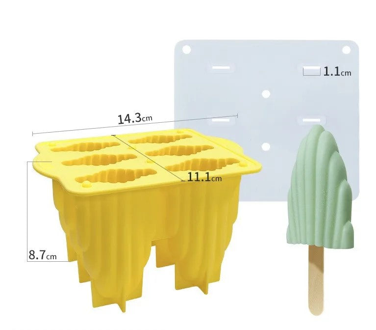 Spiral Silicone Ice Cream Mold – 6-Cavity DIY Popsicle Maker