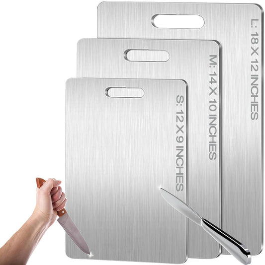 3pcs Premium Stainless Steel Cutting Board